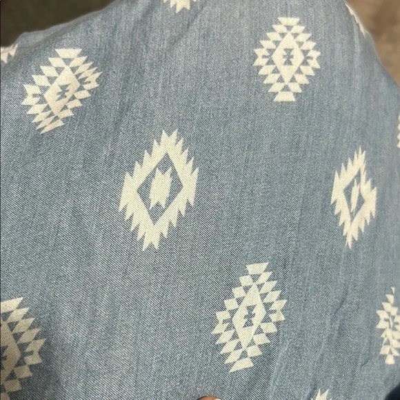 Blue Patterned Women's Skirt - Features side pockets - Picture 3 of 3